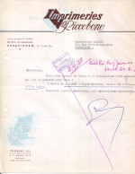 FACTURE.83.DRAGUIGNAN.SOCIETE DES IMPRIMERIES RICCOBONO 46 BOULEVARD GEORGES CLEMENCEAU. - Printing & Stationeries