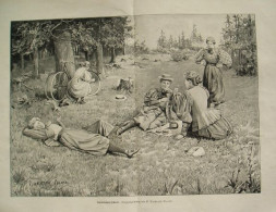 D101 2475 Bachrach-Baree Radler Radlerinnen Picknick Kunstblatt 1897 !!! - Autres & Non Classés