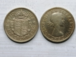 ROYAUME UNI = UNE PIECE DE  MONNAIE  DE HALF CROWN  DE 1956 - K. 1/2 Crown