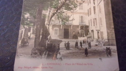 83 COTIGNAC PLACE DE L HOTEL DE VILLE  1905 COULEUR  AUG PELEPOL EDIT - Cotignac