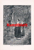 D101 2487 Wilhelm Hasemann Schwarzwald Waldandacht Tracht Kunstblatt 1897 !! - Autres & Non Classés