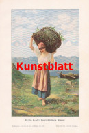 D101 2488 Basilio Coletti Frau Tracht Berge Kunstblatt 1897 !! - Other & Unclassified