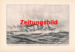 D101 2493 Willy Stöwer Kanonenbot Iltis Hyäne Kriegsflotte Druck 1897 !! - Altri & Non Classificati