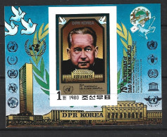 Delcampe - COREE DU NORD. BF NON DENTELE De 1980. Dag Hammarskjöld. - Dag Hammarskjöld