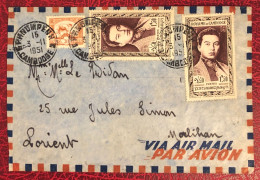 Cambodge, Divers (1ère émission) Mixte INDOCHINE Sur Enveloppe TAD Phnom Penh 3.11.1951 Pour La France - (B1676) - Kambodscha