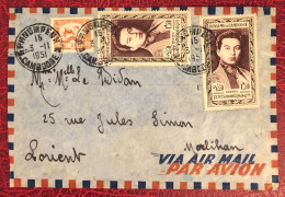 Cambodge, Divers (1ère émission) Mixte INDOCHINE Sur Enveloppe TAD Phnom Penh 3.11.1951 Pour La France - (B1676) - Cambodia