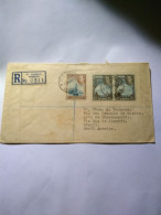 Postal History.reg Cover.bermuda.st Georges.1945.to Theresopolis.brasil.postage.several Transit Pmks.e 7 Reg Post Conmem - Bermuda
