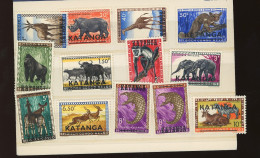 6/17 + 16a **.  KATANGA Animaux 13v Complet.  Cote 78,--€. Postfris MNH - Katanga