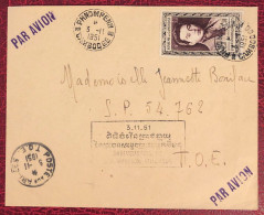 Cambodge, Divers (1ère émission) Sur Enveloppe TAD Phnom Penh 3.11.1951 Pour La France - (B1678) - Cambodge