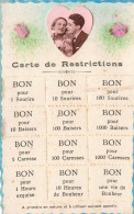 COUPLES - Carte De Restriction  - Colorisé -  Carte Postale Ancienne - Paare