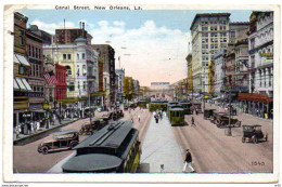 Canal Street, NEW ORLEANS . LA ( Avec Animation )   ( Etats Unis ) 1923  CP Pour Saulieu France Cote Or - New Orleans
