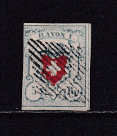 SUISSE 1851 TIMBRE N°20 OBLITERE CROIX - 1843-1852 Federal & Cantonal Stamps