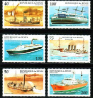 Benin 1995 Ship Hovercraft Steam Ship Nuclear Powered Ship,6v MNH - Benin - Dahomey (1960-...)