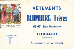 Buvard  VETEMENTS BLUMBERG Frères FORBACH - V
