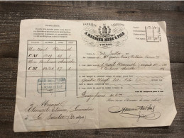 Facture Meunier, Mère Et Fils 1877 Voiron (Isère) - Invoices