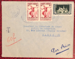 Cambodge, Divers (1ère émission) Sur Enveloppe TAD Phnom Penh 4.8.1953, Pour La France + Taxe - (B1730) - Cambodge