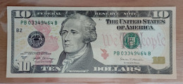USA 10 Dollars 2017-A Mnuchin B2 New York UNC - Billets De La Federal Reserve (1928-...)