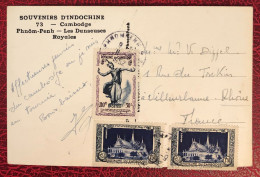 Cambodge, Divers (1ère émission) Sur Carte Postale TAD Phnom Penh 11.9.1952, Pour La France  - (B1762) - Kambodscha