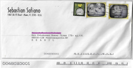 USA 2000s Cover From Miami To Brazil Stamp American Clock Early TV Memories I Love Lucy Howdy Doody Electronic Sorting - Covers & Documents