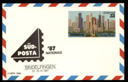 UXC23 2 Air Mail Postal Card SÜD-POSTA SINDELFINGEN Mint 1987 - 1981-00