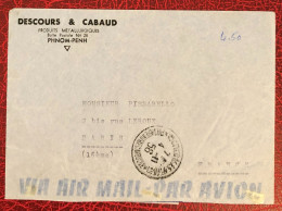 Cambodge, Divers (1ère émission) Sur Enveloppe TAD Phnom Penh 4.11.1956, Pour La France - (B1785) - Camboya