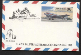 UXC24c Air Mail Postal Card SYDPEX 88 AUSTRALIA - 1981-00