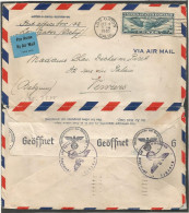 WWII Enveloppe Départ LOS GATOS Californie (U.S.A.) 1940 Vers Verviers Belgique, Censures OBERKOMMANDO Der WEHRMACHT - Dokumente