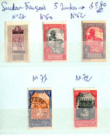 SOUDAN FRANCAIS  EX-COLONIES >> LES 5 TIMBRES OBLITERES -TRES BON ETAT -REF-0-0-TPL-29-6 - Used Stamps
