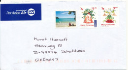 New Zealand Cover Sent To Germany 2017 Kiwi Stamp And Christmas Stamps But No Postmark On Cover Or Stamps - Storia Postale