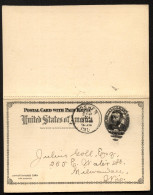UY1 UPSS MR1 Sep. 1 Postal Card With Reply Goshen IN - Milwaukee WI 1894 - ...-1900