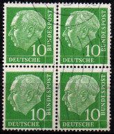 Germania Federale 1954, Michel 183 Viererblock Quartina Usata - Gebraucht