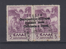 CEFALONIA E ITACA EMISSIONE DI ARGOSTOLI 1941 POSTA AEREA 50 + 50 L. N.24 USATA - Cefalonia & Itaca