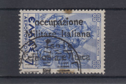 OCCUPAZIONI EMISSIONI DI ITACA 1941 POSTA AEREA 7 D. N.18 USATA ASSOTTIGLIATA - Cefalonia & Itaca