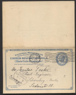 UY2 UPSS MR3 Sep. 1 Postal Card With Reply Pittsburg PA To GERMANY 1903 Cat. $22.50 - ...-1900