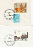 2 Diff 1975-1976  PLYMOUTH NAVY DAYS HELICOPTER EVENT Covers GB Stamps Cover Ship Navy British Forces - Hélicoptères