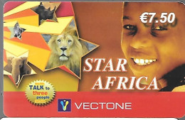 CARTE-PREPAYEE-VECTONE-STARAFRICA-Elephant/Lion/Rhino/Zebre/ Ex-12/02002-Gratté-T BE-RARE - Selva