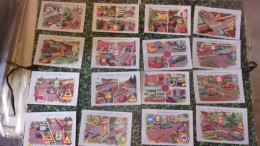 VINTAGE LOT DE 16 IMAGES SCOLAIRE ECOLE BON POINT SECURITE ROUTIERE VERS 1960 - Andere & Zonder Classificatie