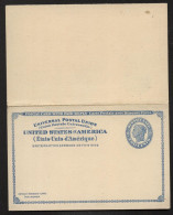 UY2 UPSS MR3 Sep. 2 Postal Card With Reply BLUE Mint Vf 1893 Cat. $20.00 - ...-1900