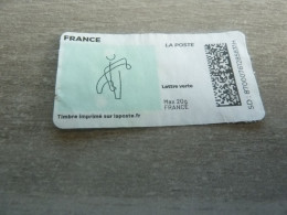 Mon Timbre En Ligne - Lettre Verte 20 G - Logo - Qr Code - Multicolore - Oblitéré - Année 2021 - - 2021-…