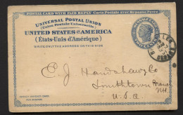 UY2m Message Card BRUSSELS BELGIUM To Smithtown NY 1901 - ...-1900