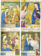 Luxembourg - Caritas : Enluminures CM 1135/1139 (année 1987) - Maximumkarten