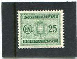 ITALY/ITALIA - 1934  POSTAGE DUE  25c  MINT NH - Postage Due
