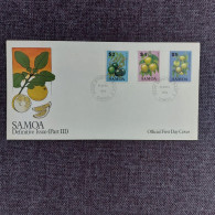 Samoa 1984 Set Fruit/Aples/Oranges (Michel 532/34) Used On FDC - Samoa