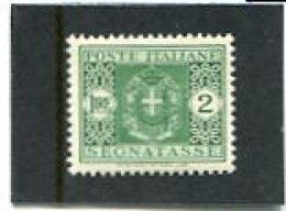 ITALY/ITALIA - 1934  POSTAGE DUE  2 L  MINT NH - Segnatasse