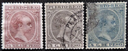 Espagne > Puerto Rico 1894 King Alfonso XIII  Edifil N° 104_108_109 - Porto Rico