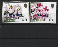 1987 NIUE Service 12+13 **  Fleurs, Surchargé OHMS, Issus De Série, Côte 18.25 - Niue