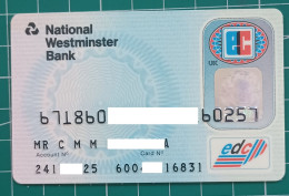 UK CREDIT CARD NATIONAL WESTMINSTER BANK 11/95 - Carte Di Credito (scadenza Min. 10 Anni)