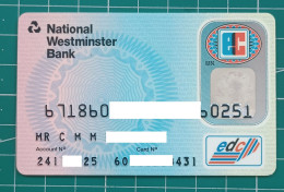UK CREDIT CARD NATIONAL WESTMINSTER BANK 09/95 - Carte Di Credito (scadenza Min. 10 Anni)