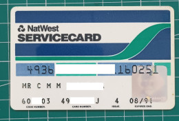 UK CREDIT CARD NATWEST SERVICECARD - Tarjetas De Crédito (caducidad Min 10 Años)