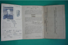 Marine Française Débarquement 1921 Aux états Unis Officier Marin NAVIRE MONTANA ALIEN SEAMAN'S IDENTIFICATION CARD - Schiffe